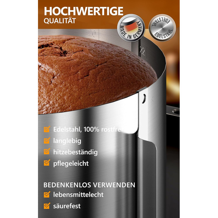 Форма для выпечки из нержавеющей стали, высота 20 см 4smile