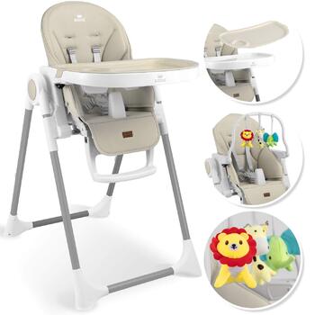 Дитячий стільчик для годування від 6 місяців бежевий Kidiz