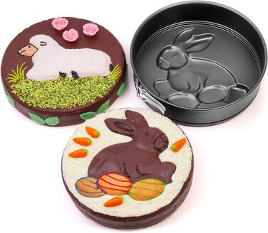 Роз'ємна форма Zenker Ø 26 см SPECIAL CREATIVE, форма для випічки з 2 мотивами, кругла форма для торта з антипригарним покриттям, креативна випічка (колір чорний), кількість