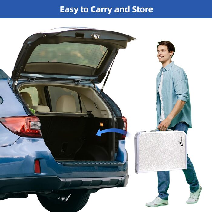 Складной кемпинговый стол с 2 уровнями высоты 60 х 40 см белый Sportneer