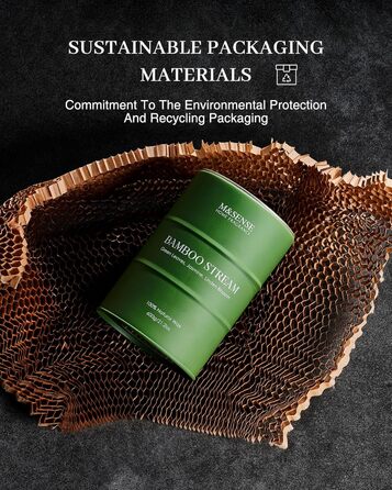 Ароматичні свічки M&SENSE з натурального соєвого воску, натуральна соєва свічка для домашнього декору, тривале горіння до 70 годин, класні подарунки-свічки для чоловіків і жінок (600 г, бамбуковий потік)