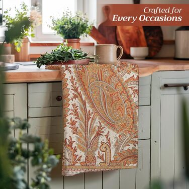 Набір із 3 багатоцільових кухонних рушників Maison d&39 Hermine Rural Christmas, 100 бавовна Барні рушники День подяки/Різдво (50 см x 70 см) (Кашмірський пейслі)