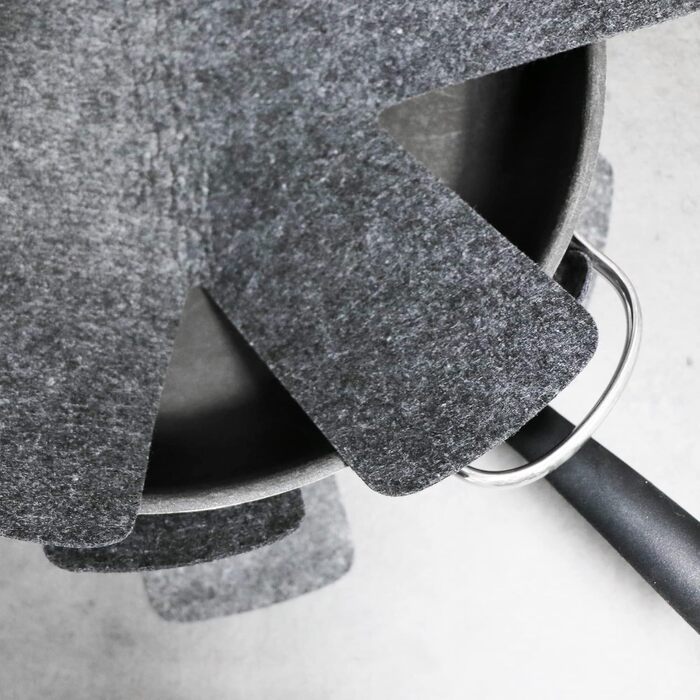 Набір з 6 фетрових підставок під гаряче 38 см, чорний Com-Four