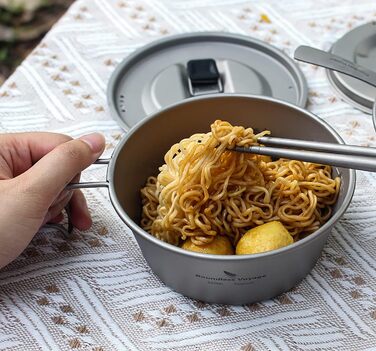 Титановая миска с крышкой для кемпинга 350 мл iBasingo