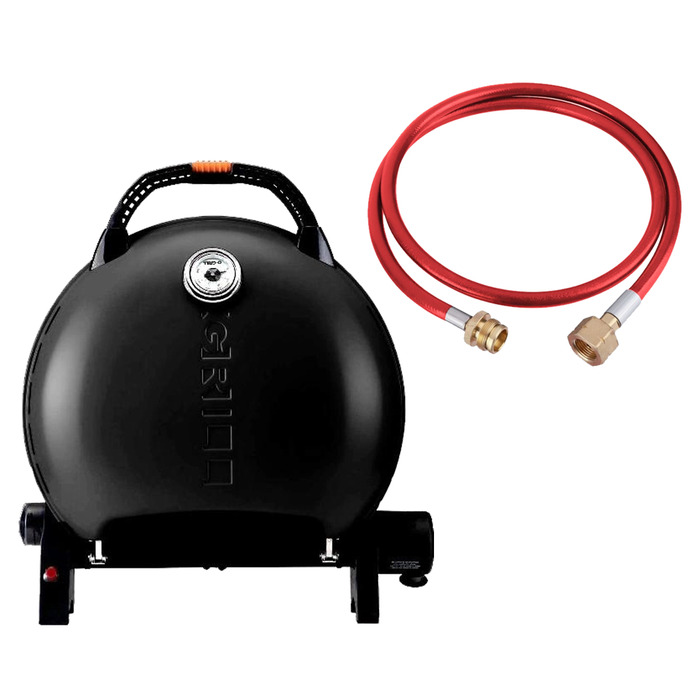 КОМПЛЕКТ Портативний переносний газовий гриль O-GRILL 600T, чорний + шланг в подарунок! Код: 011677