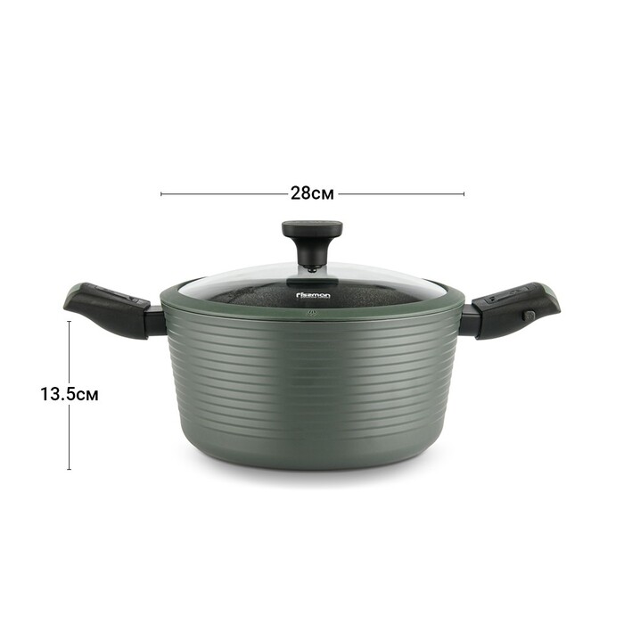 Каструля Fissman BRILLIANT 28x13,5 см / 7,1л зі знімними ручками (14383)