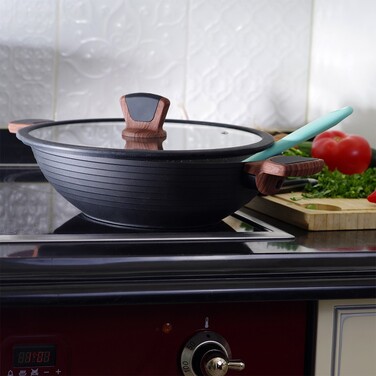 Сковорода Fissman DIAMOND 28x8 см 3,6 со стеклянной крышкой (14303)