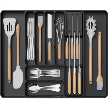 Органайзер для столових приборів 60 х 40 см чорний Lifewit