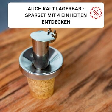 Заливки олії/оцту 4 запасні пробки, з клапанами, метал/нержавіюча сталь, натуральні пробки, масло з нержавіючої сталі спеціальне, 478022E3 (Масло - натуральні пробки, ), 4