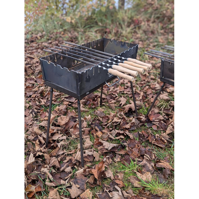 Портативний мангал та 5 шампурів з нержавіючої сталі та сумку Generisch