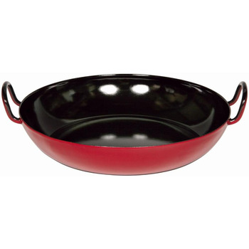 Сковорода для гурманів 24, CLASSIC - ЕМАЛЬ, висота діаметра 5,5 см, емаль, сковорода для подачі, сковорода для гурманів, індукційна (30см, червона), 0601-022