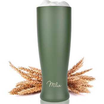 Термокружка для пива с крышкой 500 мл оливково-зеленый Milu