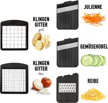 Овочерізка мандоліна, овочерізка, нарізка для огірків, нарізка для цибулі, картоплерізка, фрукторізка, терка для овочів та сиру, різак для жульєну (все в 1, білий)