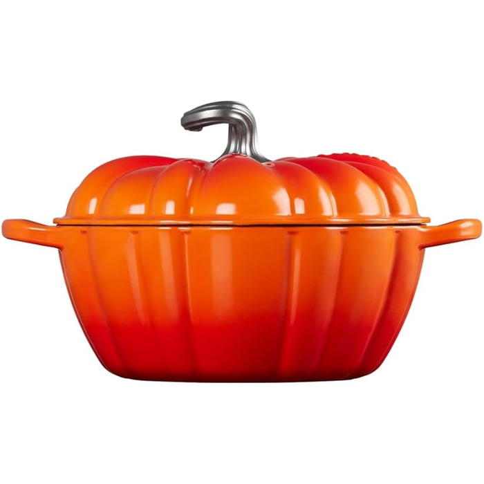 Чугунная жаровня в форме тыквы 4 л с крышкой, оранжевая Calabaza Cocotte LE CREUSET