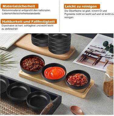 Універсальні миски для соусів 6 предметів чорний Generisch