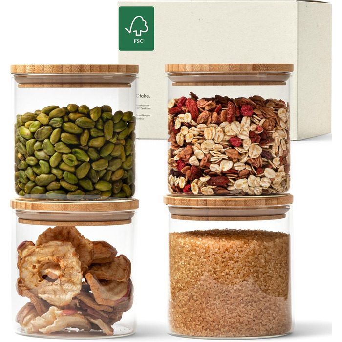 Ємності для зберігання продуктів 600 мл, набір 4 предмети, KIVY