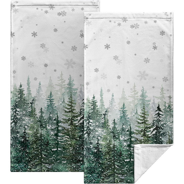 Різдвяні кухонні рушники Kwlegh, рушник для рук, різдвяна ялинка, цукерка-тростина, сніжинка, рушник для пальців, набір з 2 шт. , милий чоловічий банний рушник, високопоглинаючі рушники, 36 x (зимовий колір)