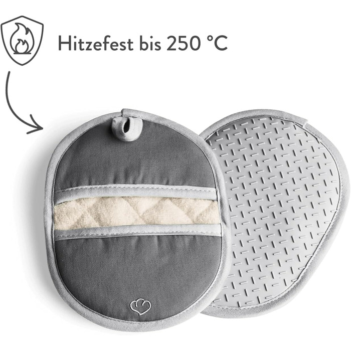 Набір 2 шт. Силікон і бавовна, термостійкі (прихватки, сірі)