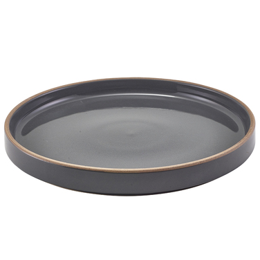 Тарілка презентаційна 20*2.5 см із низьким вертикальним бортом, Kava Dark Grey Stoneware, GenWare