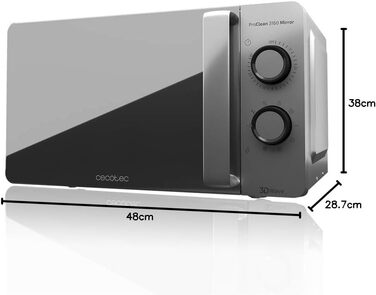 Мікрохвильова піч 700 Вт ProClean 3160 Mirror Cecotec