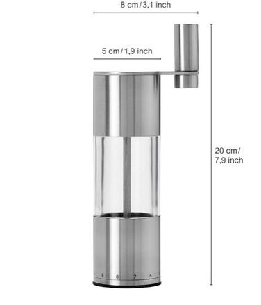 Млин для перцю та солі з рукояткою, набір 2 предмети з упаковками 50 г перцю та морської солі Select AdHoc