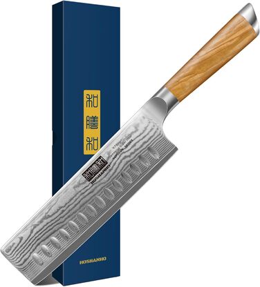 Кухонний ніж HOSHANHO Damascus 20 см, 67 шарів Дамаська сталь Кухарський ніж, дуже гострий японський ніж з ергономічною оливковою ручкою