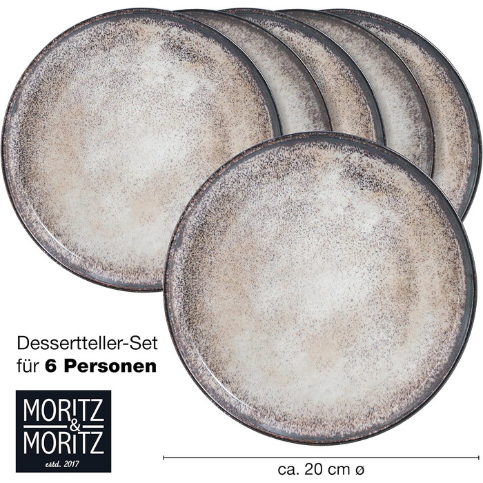 Набір посуду Moritz & Moritz VIDA з 18 предметів 6 персон Елегантний набір тарілок з високоякісної порцеляни посуд, що складається з 6 обідніх тарілок, 6 десертних тарілок, 6 тарілок для супу (6 десертних тарілок)