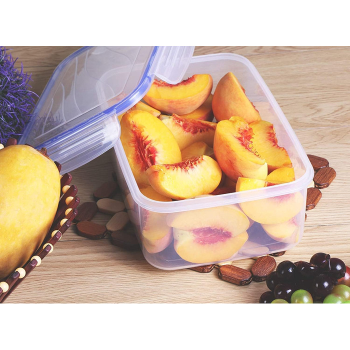 Банок для зберігання з кришками (9 контейнерів, 9 кришок) Контейнери для зберігання продуктів для кухні, кухонний органайзер без бісфенолу А (6 упаковок, синій), 18