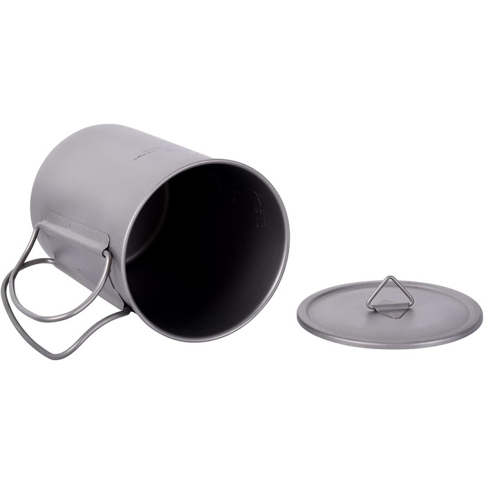 Титановая бутылка На открытом воздухе Походная кружка Посуда с широким горлышком Легкая портативная бутылка для воды Большая походная однослойная посуда для питья для пикника (кружка 600 мл Ti3049D)