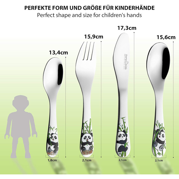 Дитячі столові прибори Панда, набір 4 предмети Koru Kids
