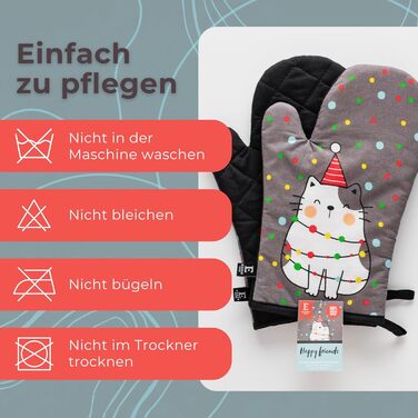 Рукавички для духовки 19 x 30 см, набір 2 предмети, сірий Happy Friends ESSEX