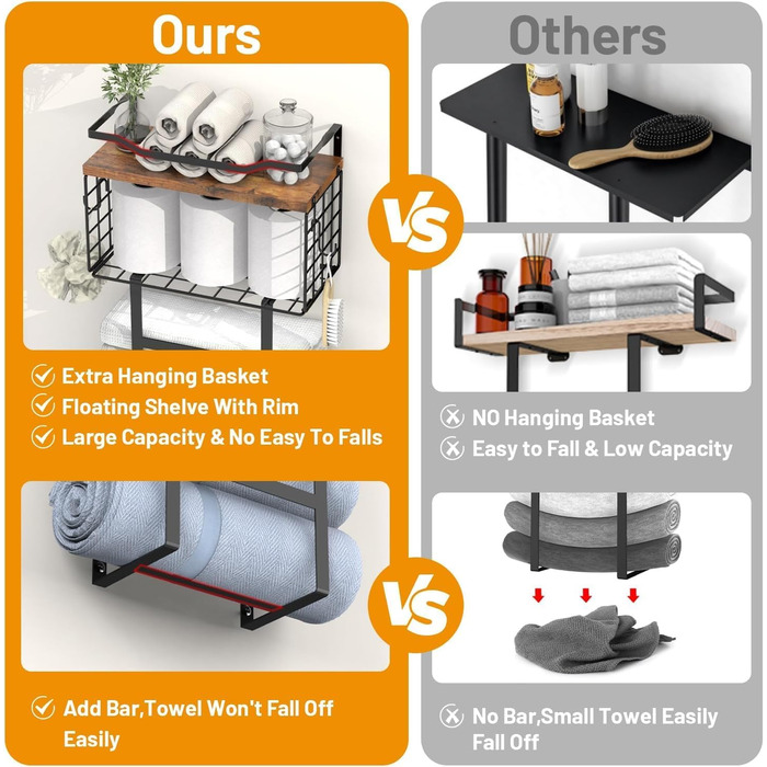 Настінний тримач для рушників чорний GLARETEX
