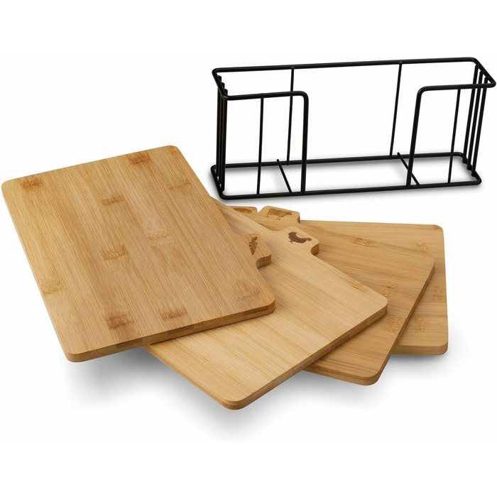 Набір із 4 дошок розділювальних з кедровою підставкою Tadar