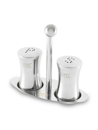 GIPFEL Набор из солонки 7х4см и перечницы 7х4см на подставке. Материал: нерж.сталь 18/10 6298 GIPFEL