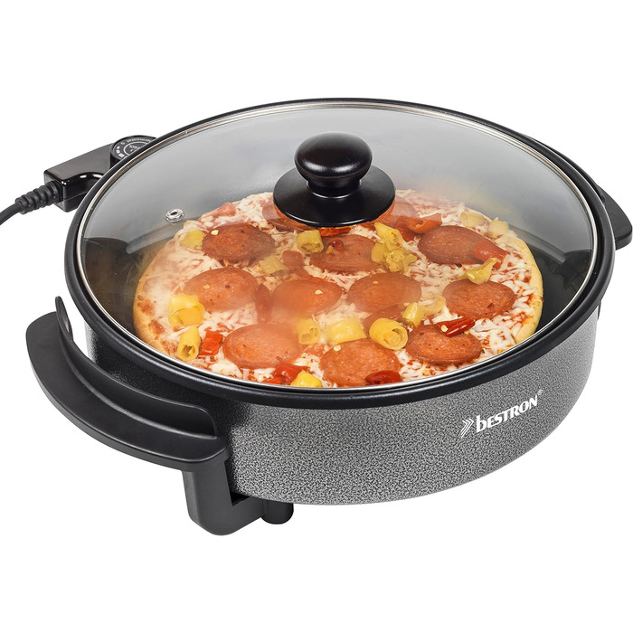 Многофункциональная сковорода Ø40см со стеклянной крышкой, антипригарное покрытие, 1.500 Вт, AHP1800Z, цвет черный (Ø 28.5 см)