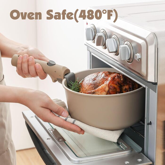 Набір кухонного посуду, 17 предметів, бежевий Sensarte