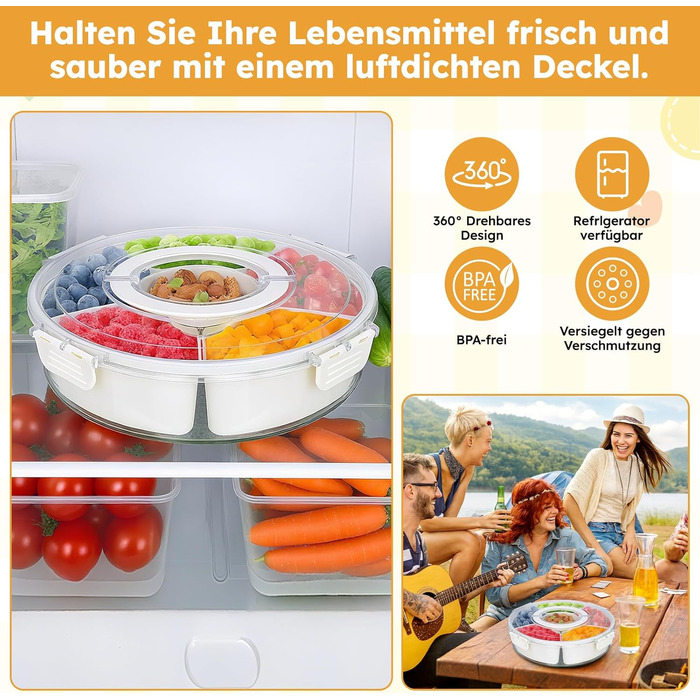 Коробка для снеків з відділеннями, білий Blomise