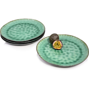 Комбі-сервіс Палм-Біч 47 предметів посуду сервіз для 4 осіб з фаянсу, вечеря, десерт, блюдце, кружка, чашки, блюдця, миски, сервірувальне блюдо, розширюваний, повсякденне життя Snger (обідня тарілка 4 шт.)