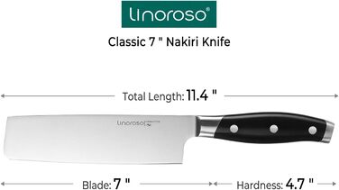 Ніж для чищення овочів linoroso 9 см Ніж для чищення овочів Гострі ножі для фруктів Кухонні ножі Маленькі кухонні ножі Німецькі поковки з вуглецевої сталі Ергономічна ручка з елегантною подарунковою коробкою - Classic Series (7-дюймовий ніж Nakiri)