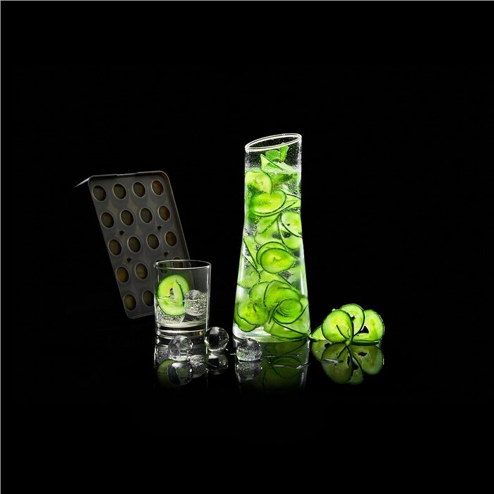 Силіконова льодогенератор Lurch ICE FORMER преміум-класу з кришкою на 20 кубиків льоду розміром 3 см, чорний, кубик 3 см (кулька 3 см)