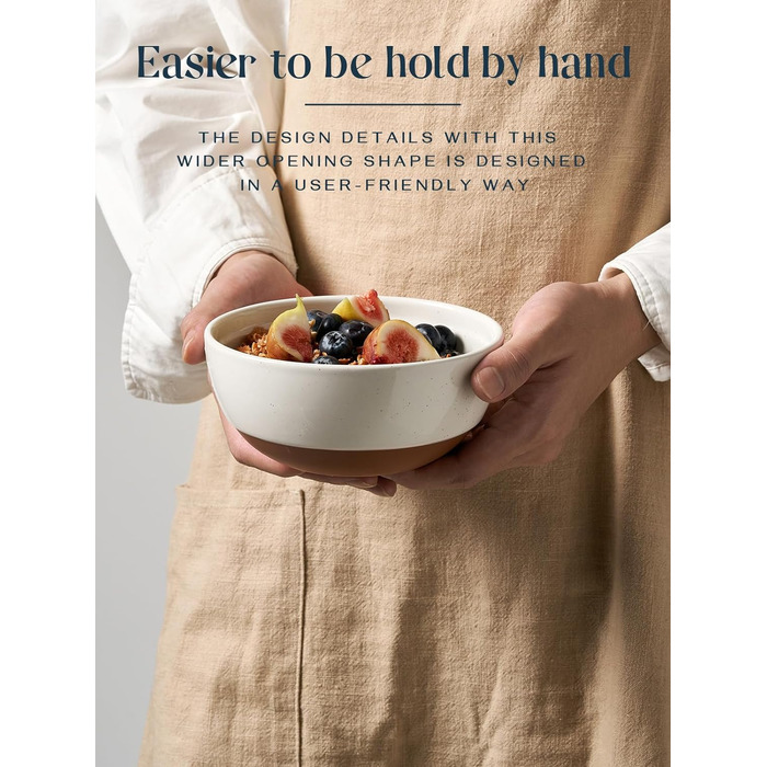 Набір керамічних мисок 6 - 270 мл Набір десертних мисок порцеляновий для мюслі, рису, тапас, гарнірів - Можна використовувати в мікрохвильовій печі та посудомийній машині - Alabaster White (5.9/680ML)