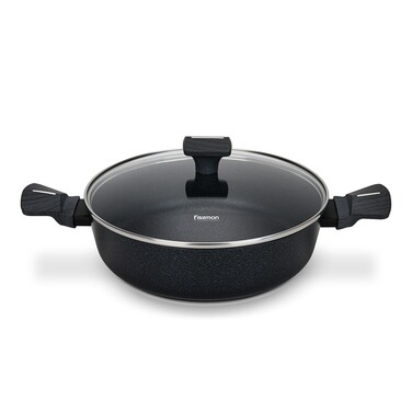 Сотейник Fissman зі скляною кришкою FERRO 26x7,5 см 3,49 л алюміній з антипригарним покриттям (14526)