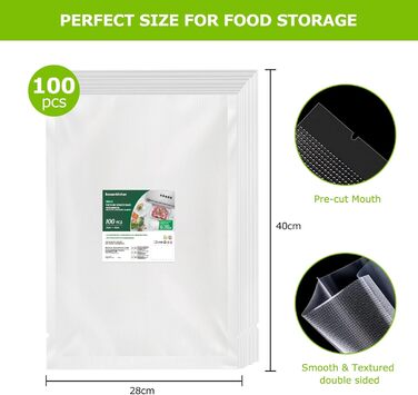 Вакуумные пакеты 100 пакетов 28 x 40 см Professional Bonsenkitchen