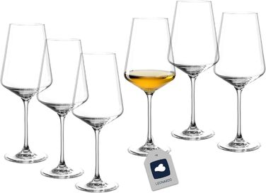 Келихи для рислінгу LEONARDO HOME PUCCINI (набір з 6 шт.) Келихи для вина, стійкі до подряпин (400 мл) Можна мити в посудомийній машині та довговічні Вічні келихи для білого вина Сучасний дизайн Келих для рислінгу Puccini 069540 6 келихів (келих для білог