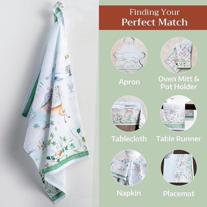 Набір з 3 багатоцільових кухонних рушників Maison d&39 Hermine Rural Christmas, 100 бавовна Барні рушники День подяки/Різдво (50 см x 70 см) (27 - Snowy World)