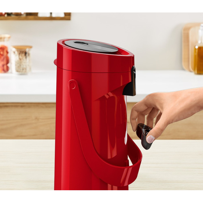 Tefal Thermos Ponza Pump, 1,9 л, пластик, стекло, красный
