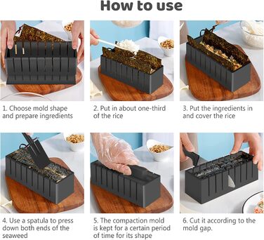 Набор для приготовления суши 20 предметов черный SKYSER