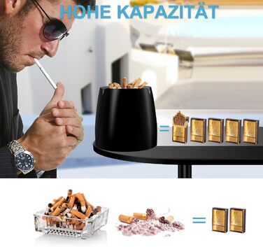 Попільничка з кришкою чорний MOKHT