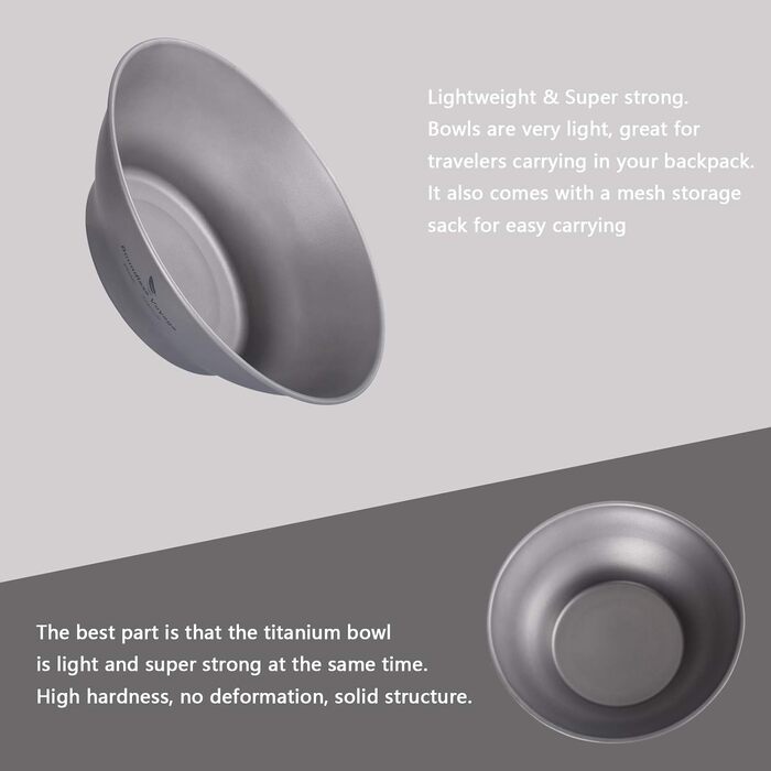 Титанова тарілка для кемпінгу 800 мл Boundless Voyage