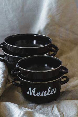 Эмалированный горшок для мидий 2,2 л, черный Kitchencraft